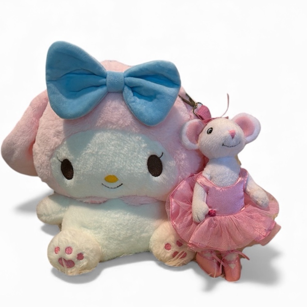 My Melody Plush Rabbit Backpack with Angelina Ballerina Plush